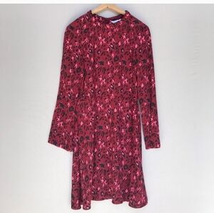 & other stories midi dress maroon pink long sleeve US size 12